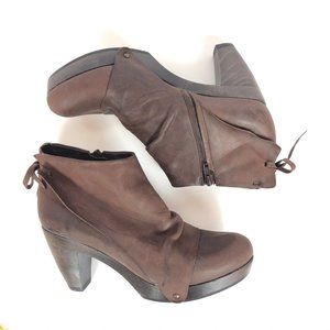 Coclico Ndakinna Brown Leather Clog Booties 38/7.5